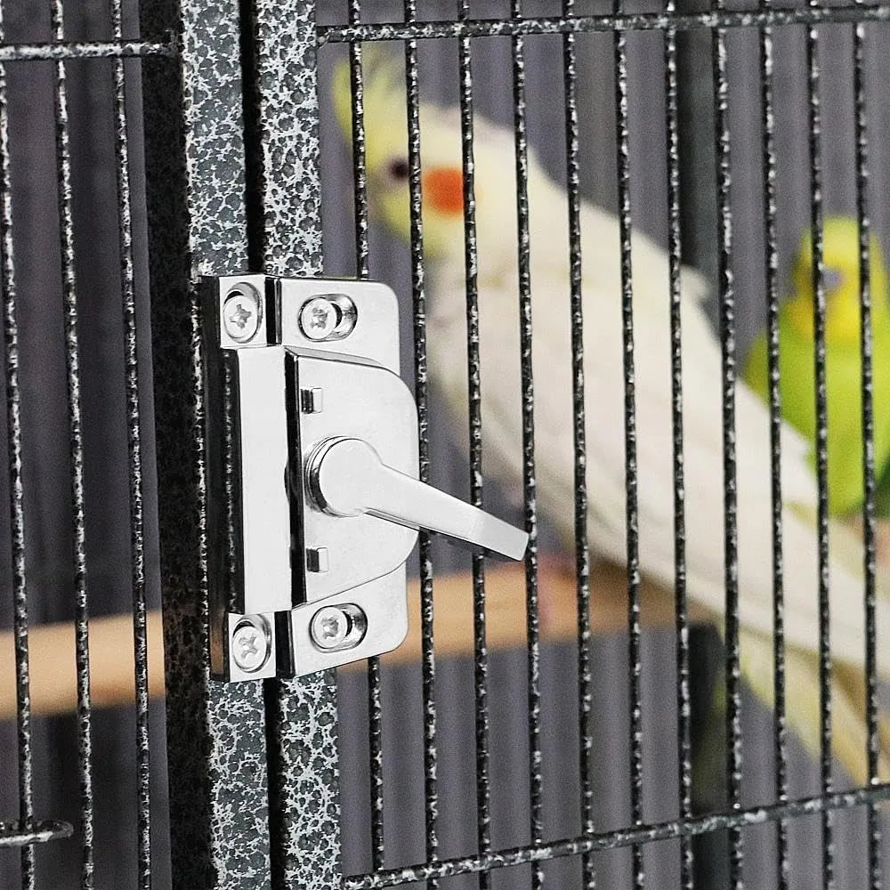 63'' Detachable Parrot Cage for Cockatiel, Sun Parakeet, Green Cheek Conure, Lovebird, Budgie, Finch - Wrought Iron with Stand