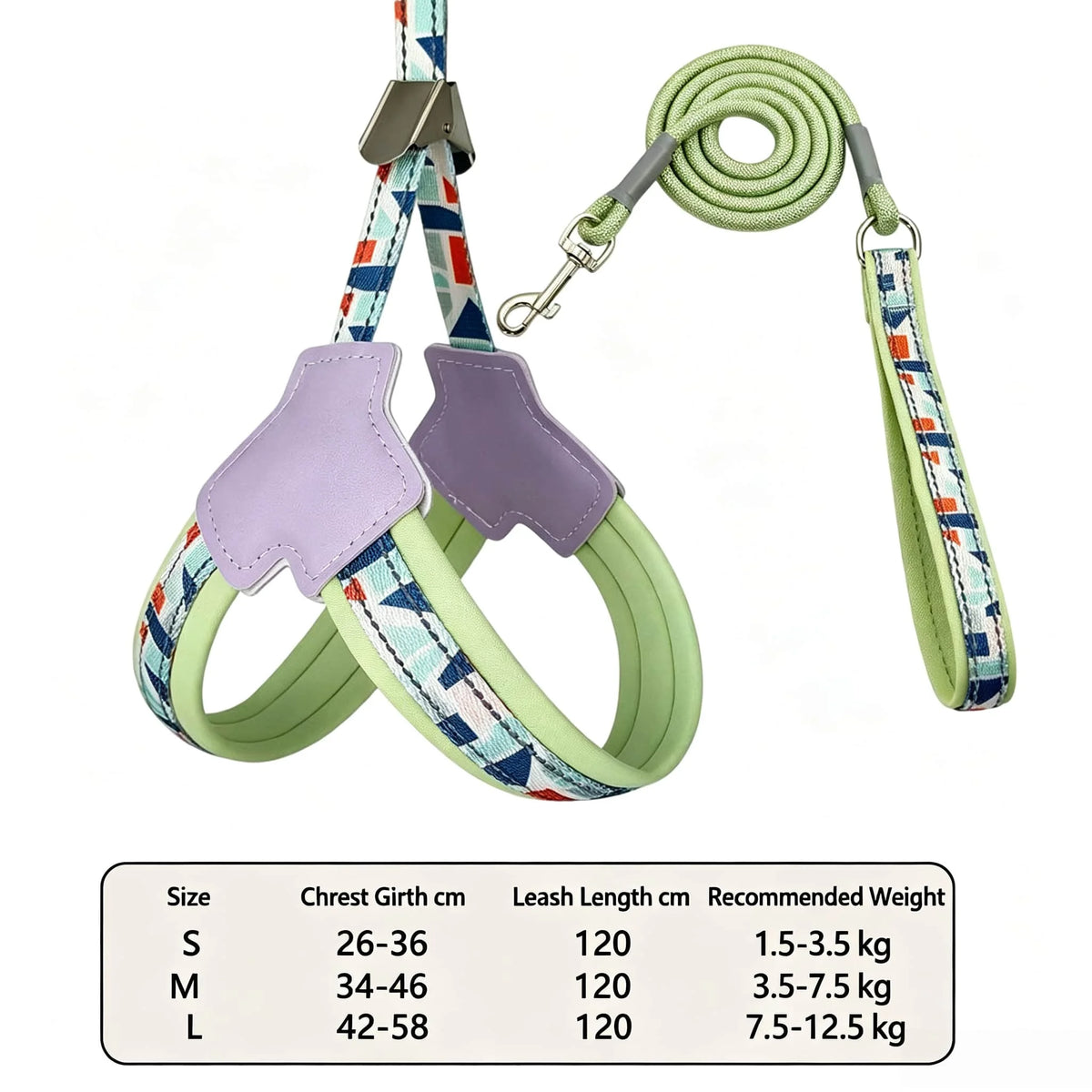 Soft Mesh Puppy Harness with Leash Cute Adjustable Pet Chest Strap Walking Set Comfortable Anti Escape Vest for Small Dogs Cats