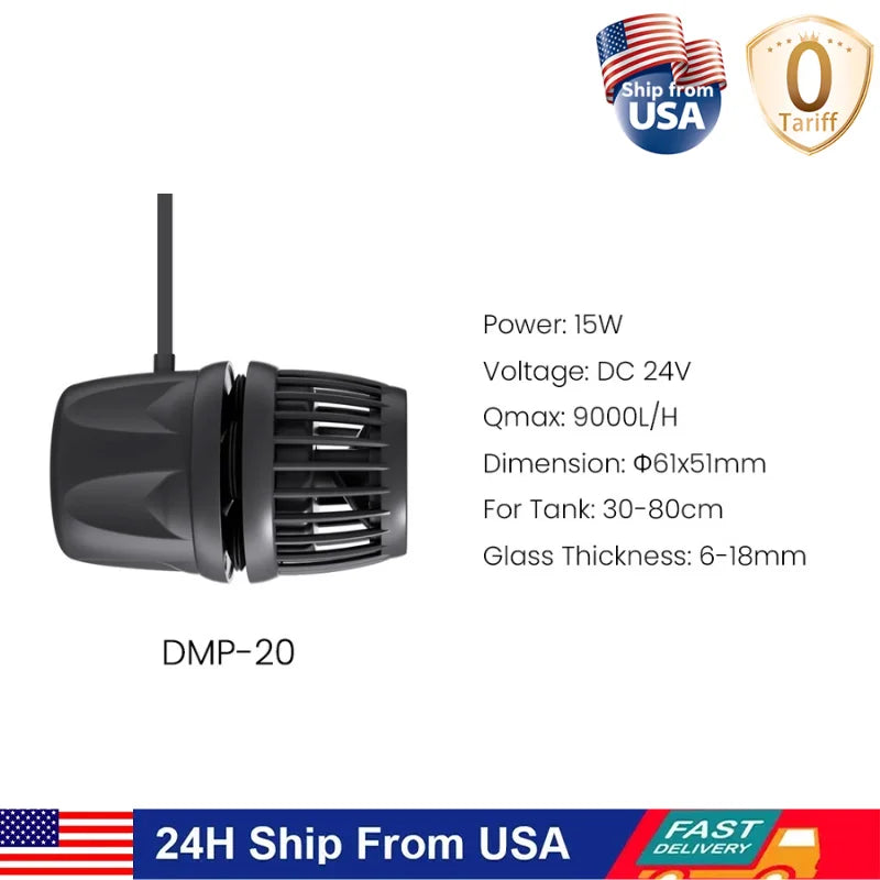 Jebao Jecod DMP-10/20/30/40 New Smart Bluetooth App Control Cordless Freshwater Saltwater Fish Tank Aquarium Wavemaker Pump