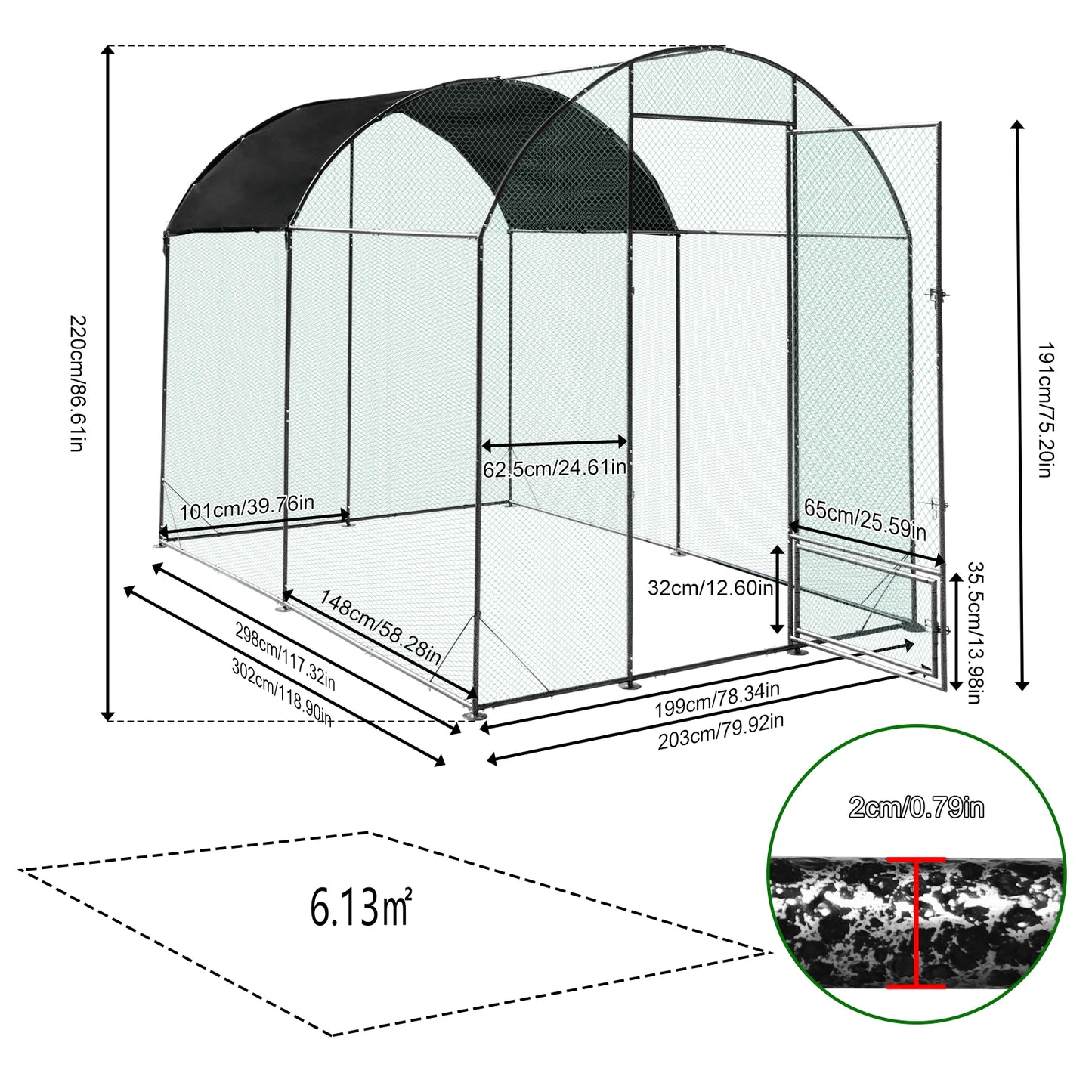 Large Chicken Coop Cage Outdoor Walk-in Hen Poultry Cage Run Pen Fence Duck House with Nylon Netting Metal Tubes Rabbit Hutch Run Nest Pet Cage