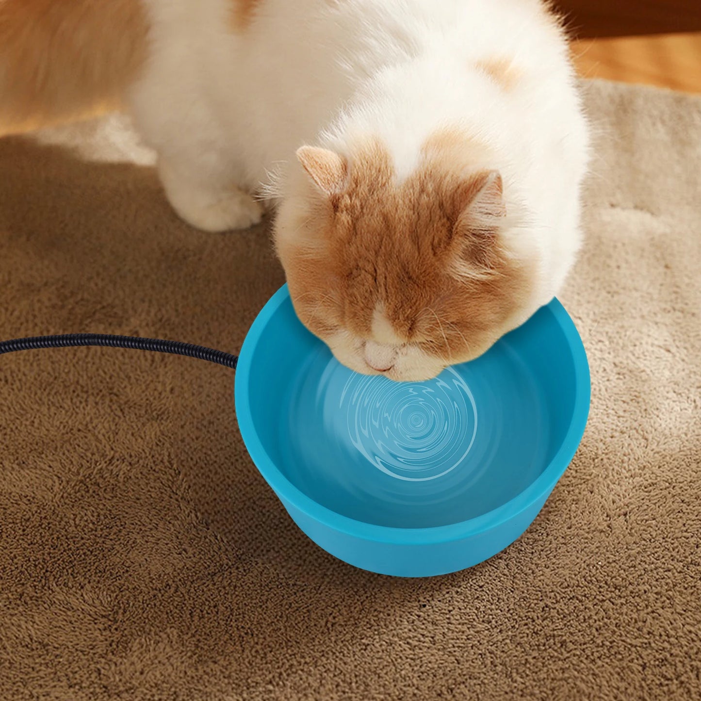 Heated Water Bowl 3.2 L/108 Oz Outdoor Thermal Pet Bowl Outdoor Heated Dog Dish Provides Drinkable Water in Winter for Dog & Cat