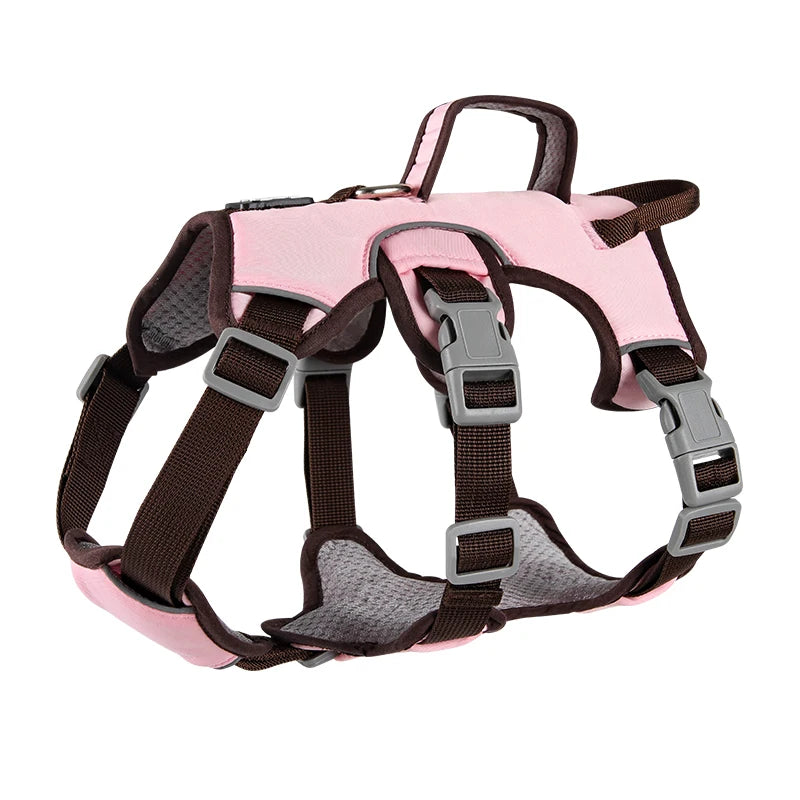 No-tension dog harness for outdoor walking, breathable, reflective, adjustable small dog harness, French bulldog pet supplies