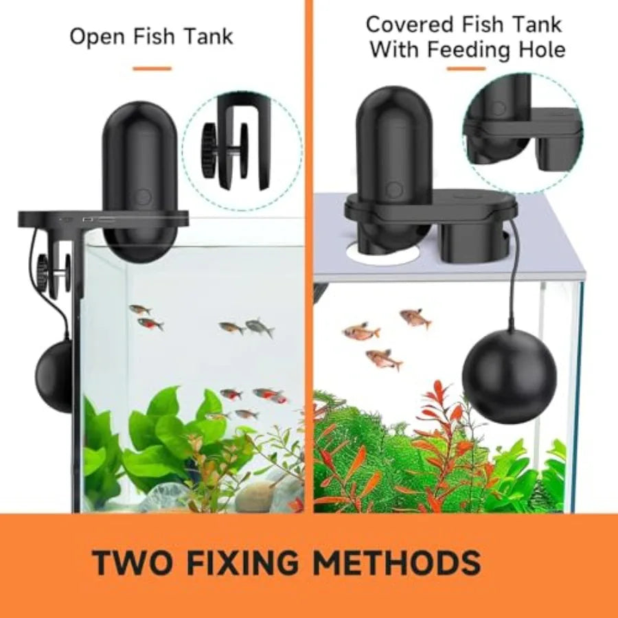 WiFi Automatic Fish Feeder for Aquarium, Smart App Control Auto Fish Food Dispenser with Camera and Timer, Vacation Feeder with