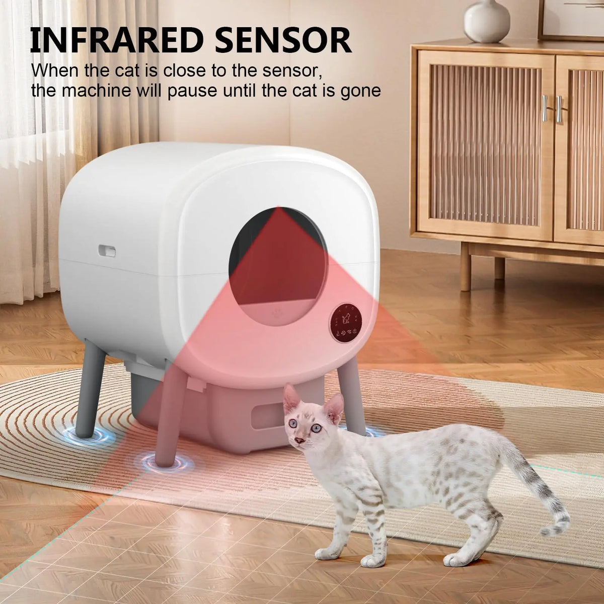 Self Cleaning Cat Litter Box, Large Capacity Automatic Cat Litter Box with App Control & Safety Protection for Multi