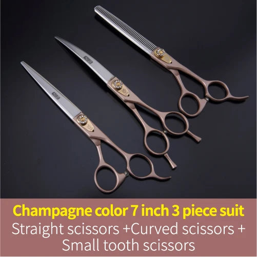 Fenice Dog Scissors Set Straight&Thinning&Curved Pet Grooming Scissors Kits Bichon Teddy Bomei Dog Grooming Shears Set Tool Set