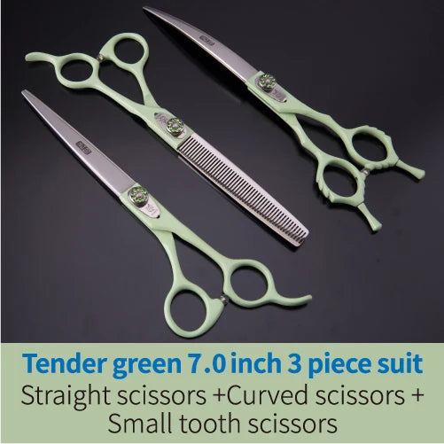 Fenice Dog Scissors Set Straight&Thinning&Curved Pet Grooming Scissors Kits Bichon Teddy Bomei Dog Grooming Shears Set Tool Set