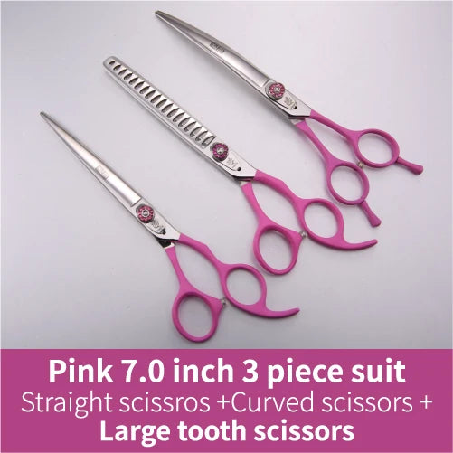 Fenice Dog Scissors Set Straight&Thinning&Curved Pet Grooming Scissors Kits Bichon Teddy Bomei Dog Grooming Shears Set Tool Set
