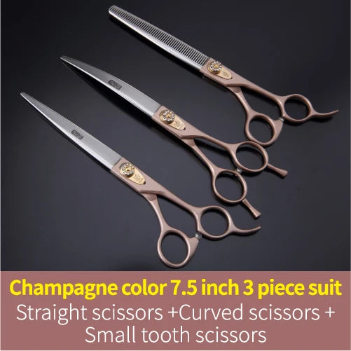Fenice Dog Scissors Set Straight&Thinning&Curved Pet Grooming Scissors Kits Bichon Teddy Bomei Dog Grooming Shears Set Tool Set