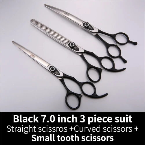 Fenice Dog Scissors Set Straight&Thinning&Curved Pet Grooming Scissors Kits Bichon Teddy Bomei Dog Grooming Shears Set Tool Set