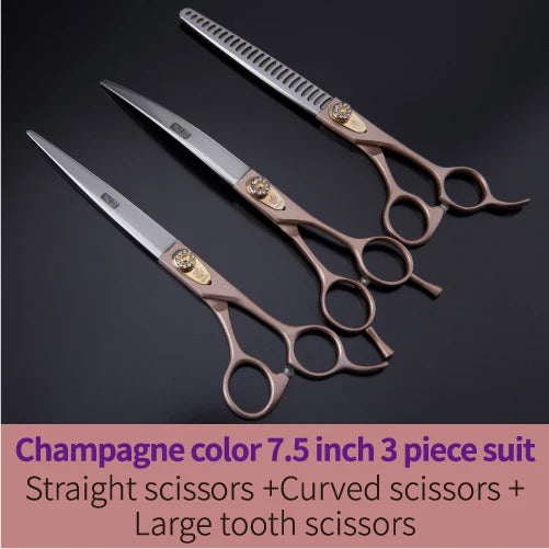 Fenice Dog Scissors Set Straight&Thinning&Curved Pet Grooming Scissors Kits Bichon Teddy Bomei Dog Grooming Shears Set Tool Set