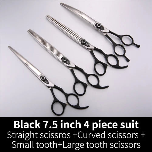 Fenice Dog Scissors Set Straight&Thinning&Curved Pet Grooming Scissors Kits Bichon Teddy Bomei Dog Grooming Shears Set Tool Set