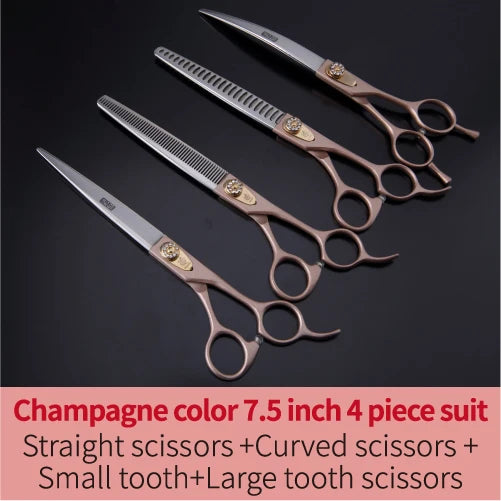 Fenice Dog Scissors Set Straight&Thinning&Curved Pet Grooming Scissors Kits Bichon Teddy Bomei Dog Grooming Shears Set Tool Set