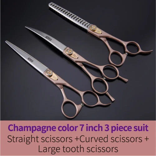 Fenice Dog Scissors Set Straight&Thinning&Curved Pet Grooming Scissors Kits Bichon Teddy Bomei Dog Grooming Shears Set Tool Set