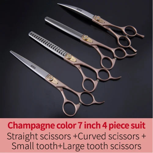 Fenice Dog Scissors Set Straight&Thinning&Curved Pet Grooming Scissors Kits Bichon Teddy Bomei Dog Grooming Shears Set Tool Set