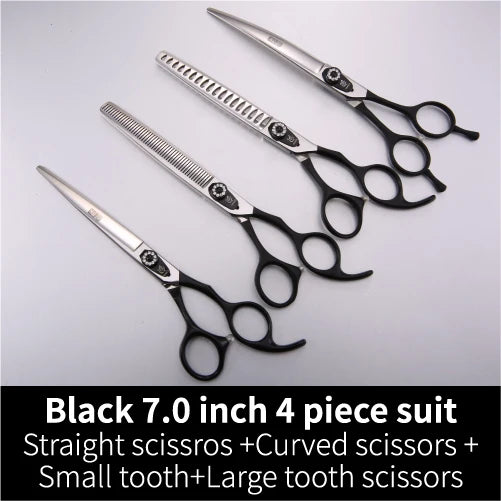 Fenice Dog Scissors Set Straight&Thinning&Curved Pet Grooming Scissors Kits Bichon Teddy Bomei Dog Grooming Shears Set Tool Set