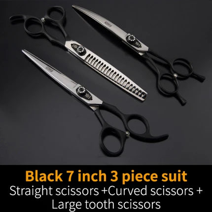 Fenice Dog Scissors Set Straight&Thinning&Curved Pet Grooming Scissors Kits Bichon Teddy Bomei Dog Grooming Shears Set Tool Set