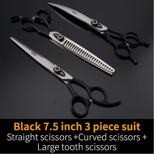 Fenice Dog Scissors Set Straight&Thinning&Curved Pet Grooming Scissors Kits Bichon Teddy Bomei Dog Grooming Shears Set Tool Set