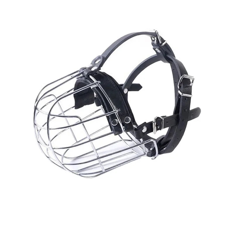 Stainless Steel Dog Muzzle Anti-Biting Breathable Pet Mouth Mask Adjustable Protection Cover Dog Muzzle Accessories Pet Supplies