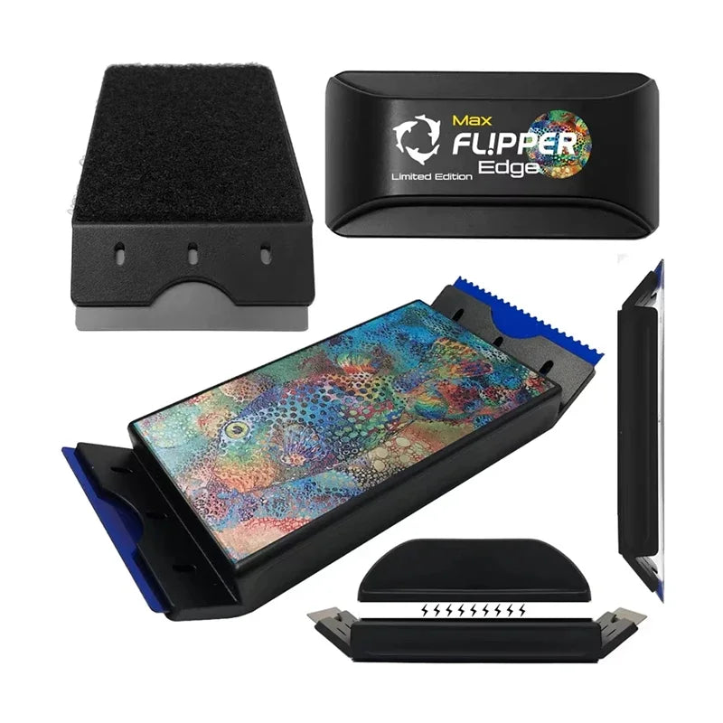 Limited Edition Flipper Edge Max Magnetic Algae Cleaner 2 In 1 Floating No Scratch for Glass Acrylic Fish Tank Marine Aquarium