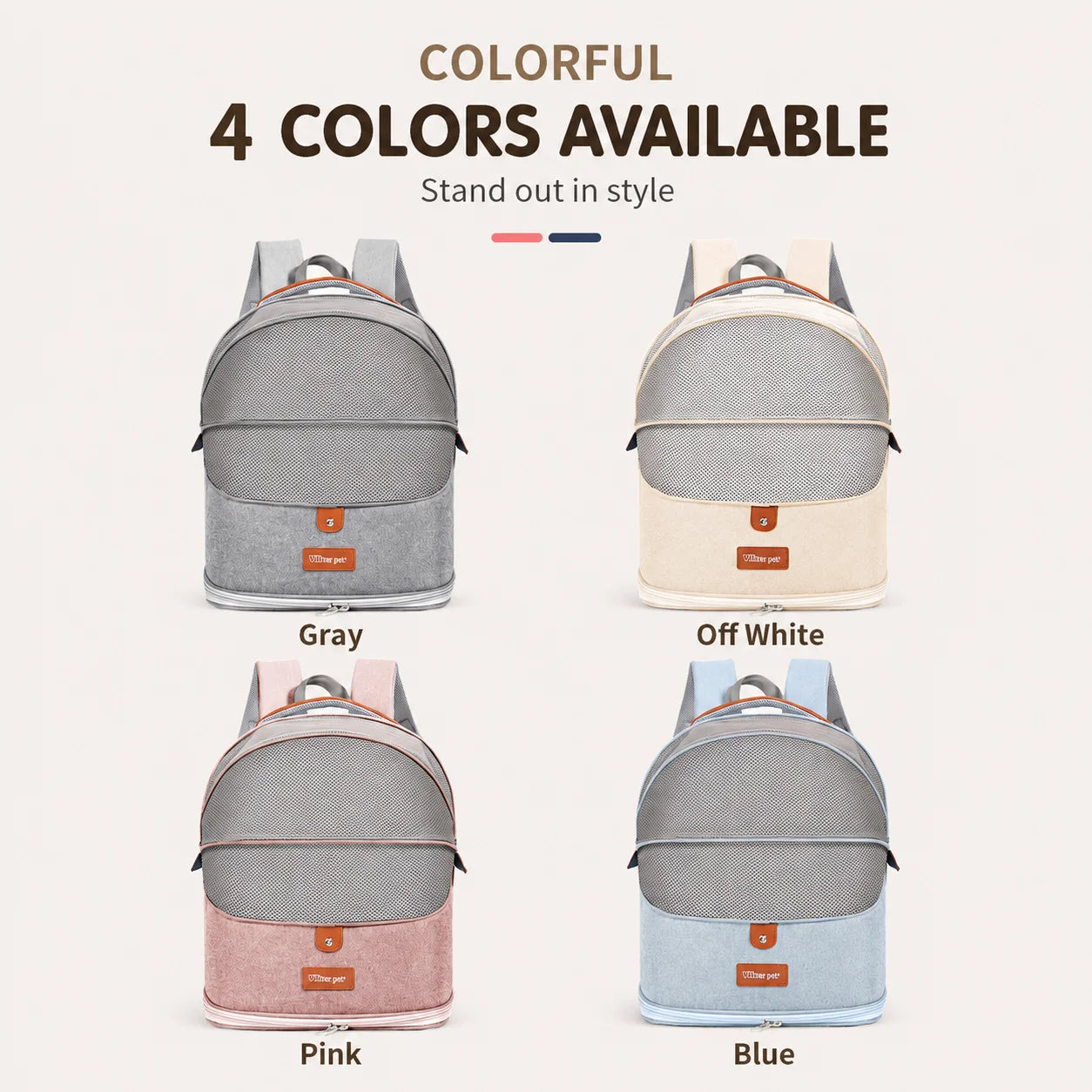 Stylish Cat Backpack Carrier Large Capacity Breathable Foldable Pet Travel Bag for Cats Small Dogs with Wide Opening