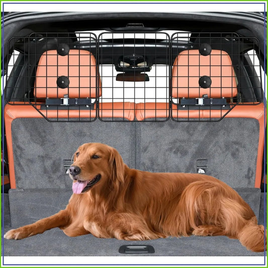 Adjustable Dog Car Barrier for SUVs Trucks Vans, Heavy-Duty Wire Mesh Pet Divider, 61.9 Inch, Universal Fit