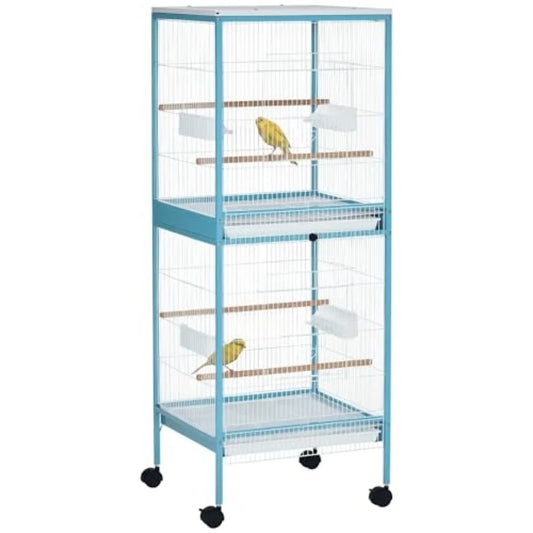 Large Bird Cage with 1.7 ft. Width for Wingspan, Bird Aviary Indoor with Multi-Door Design, Fit for a Canary, Finch, Conure, 55