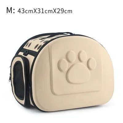 Foldable Portable Pet Carriers Bag EVA Multihole Breathable Dog Cat Carrier Bags Outdoor Travel Pets Cats Handbag Safety Zippers
