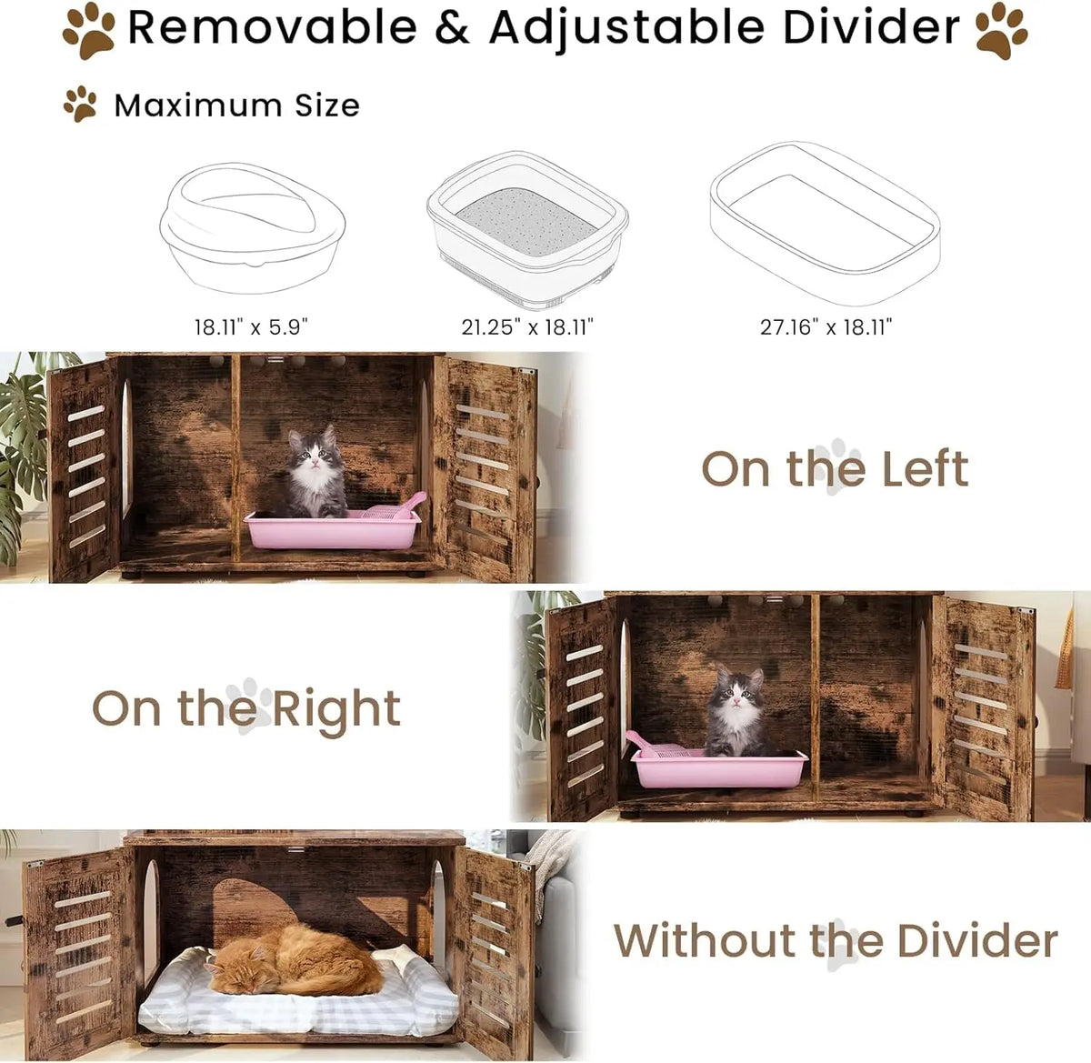 Cat Litter Box Enclosure with Cat Tree Tower 2-in-1 Hidden Pet Washroom Furniture with Scratching Post and Soft, Customized