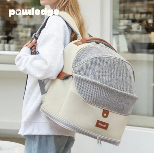 Stylish Cat Backpack Carrier Large Capacity Breathable Foldable Pet Travel Bag for Cats Small Dogs with Wide Opening