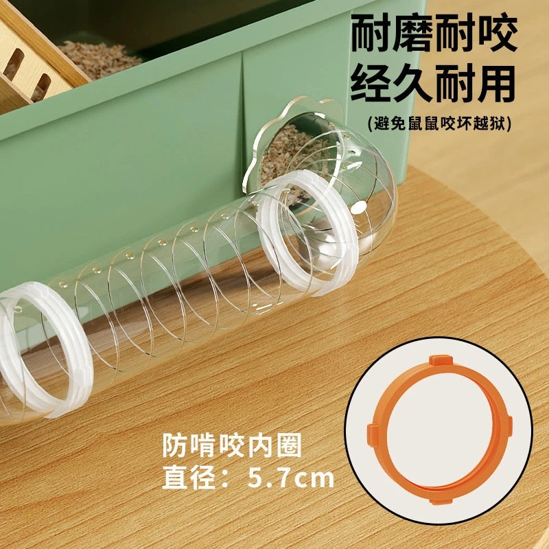 Luxury Transparent Hamster Villa Cage With Raised Tunnel And Scenic Habitat For Dwarf Hamsters For Kids And Pet Lovers Display