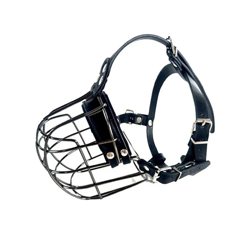 Stainless Steel Dog Muzzle Anti-Biting Breathable Pet Mouth Mask Adjustable Protection Cover Dog Muzzle Accessories Pet Supplies