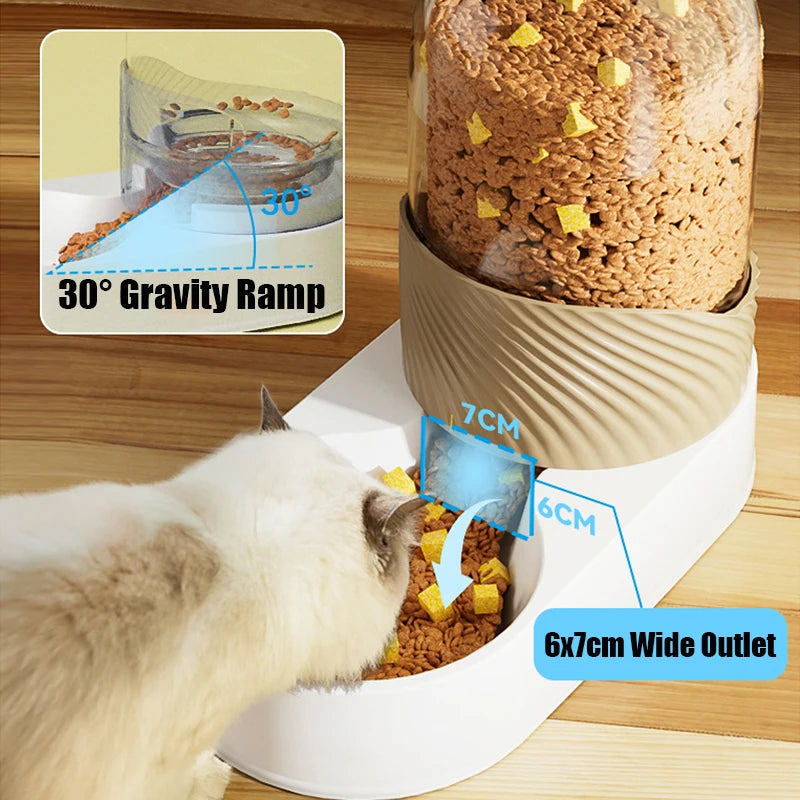 2/3.8L Pet Automatic Feeder Cat Water Dispenser Dog Automatic Feeder Cat Dog Water Dispenser Pet Bowl Combination Pet Supplies