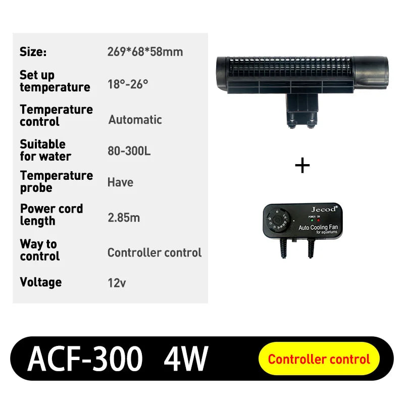 Jebao Jecod ACF Series Aquarium Cooling Fan - Mute Automatic Temperature Control Fan, 12V 3W