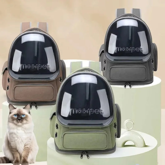 Pet Cat Carrier Bag Outdoor Travel Backpack for Cats Small Dogs Ventilation Breathable Cat Carrying Bag Pet Supplies Transparent