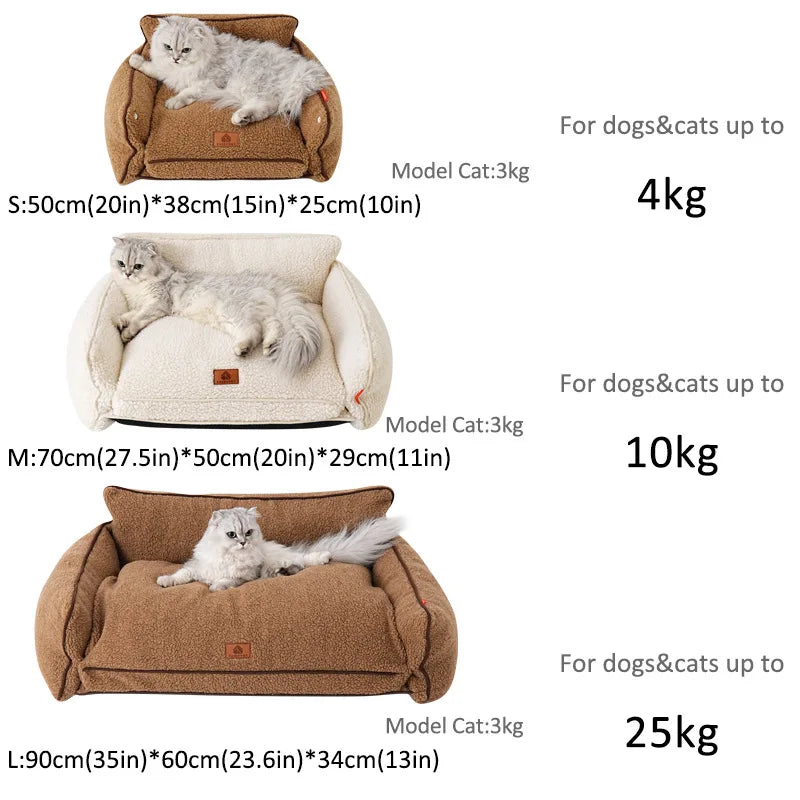 All-Season Universal Kennels Winter Warm Pet Sofa For Dogs Cats Warm Cat Nest Dog Sleeping Mats Removable Washable Pet Supplies