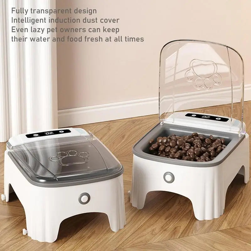 1pcs Smart Pet Feeder Automatic Cat Feeder Dog Slow Food Machine Timed Automatic Lid Opening Cat Food Dispenser Cat Dog Bowl