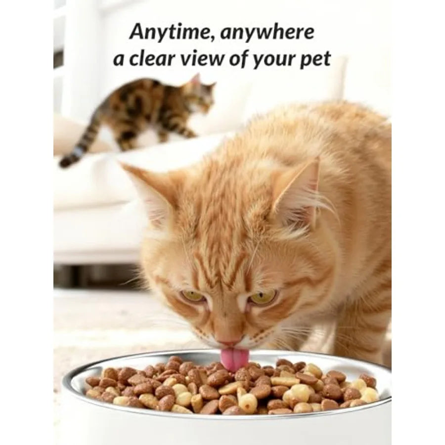 5L Timed Cat Food Feeder, 2-Way Audio and App Remote Control, Desiccant Bag, Auto Pet Dispenser for Cats and Dogs
