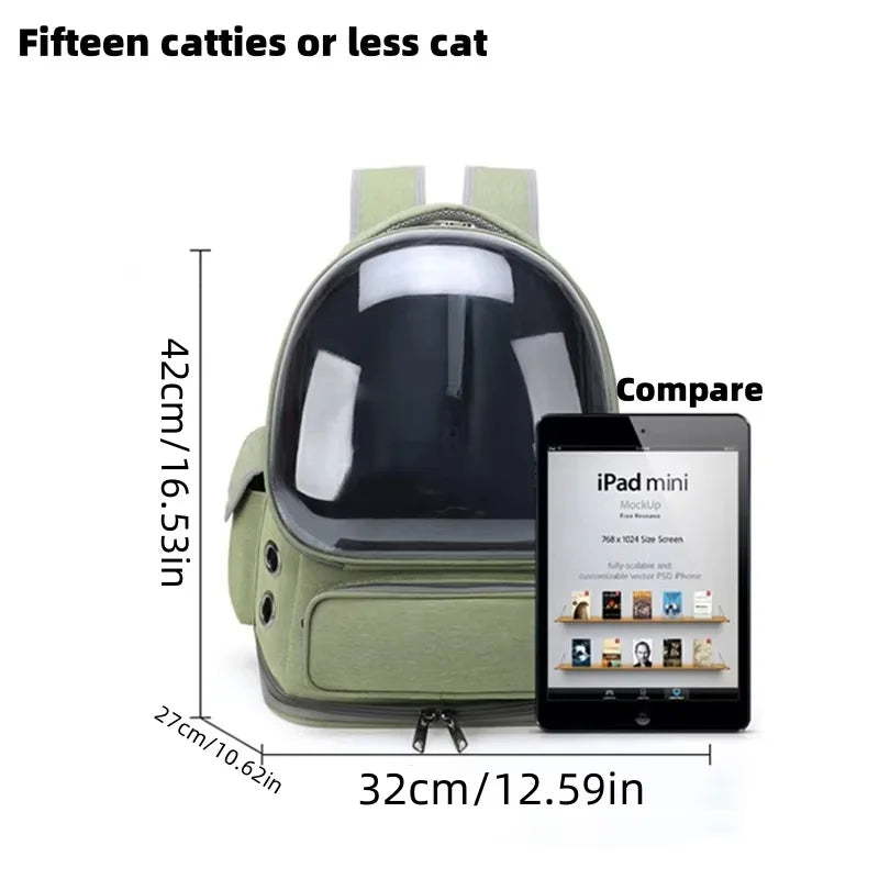Pet Cat Carrier Bag Outdoor Travel Backpack for Cats Small Dogs Ventilation Breathable Cat Carrying Bag Pet Supplies Transparent