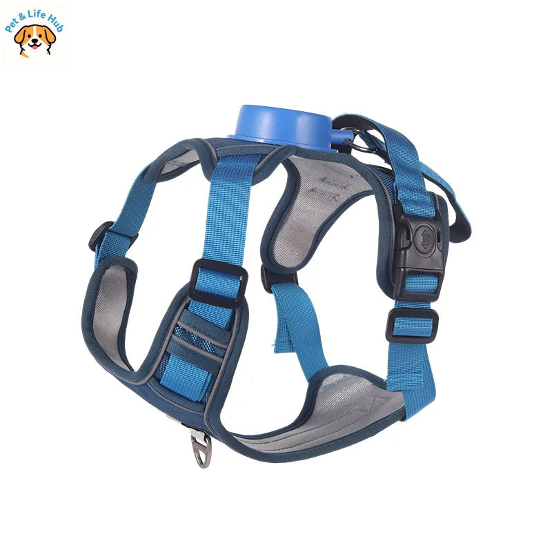 Automatic retractable dog leash with chest and back strap dog rope integrated vest reflective vest for pets pet supplies