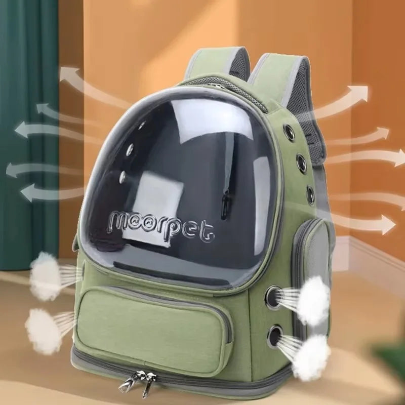 Pet Cat Carrier Bag Outdoor Travel Backpack for Cats Small Dogs Ventilation Breathable Cat Carrying Bag Pet Supplies Transparent
