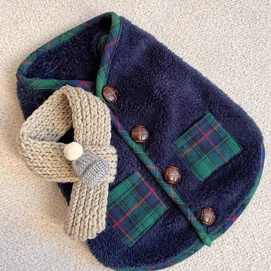 Winter Pet Dog Vest Coat with Scarf Chihuahua Jacket Christmas Costumes for Small Medium Dogs Puppy Fleece Clothes Pet Supplies