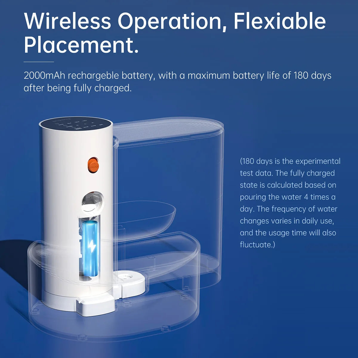 Smart tilt design, can separate clean and dirty water, and automatically pour water for cats and dogs pet drinking water