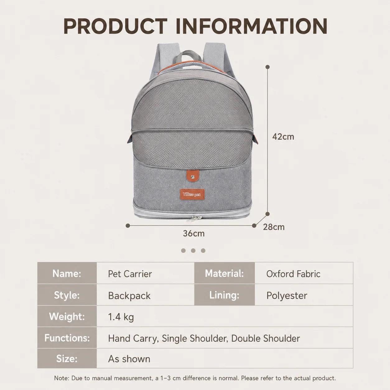 Stylish Cat Backpack Carrier Large Capacity Breathable Foldable Pet Travel Bag for Cats Small Dogs with Wide Opening