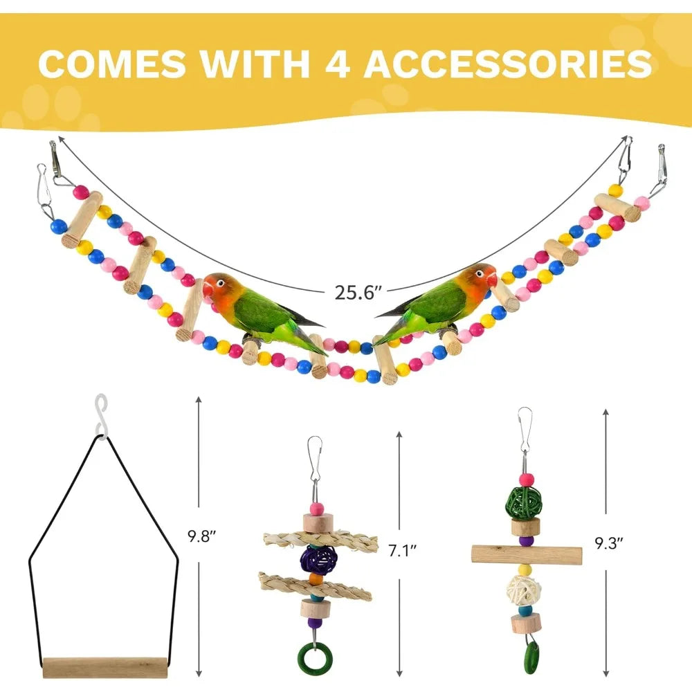 62-inch Metal Bird Cage for Cockatiels, Parrots, Pigeons, Lovebirds, with Roof Access and Rolling Stand, White