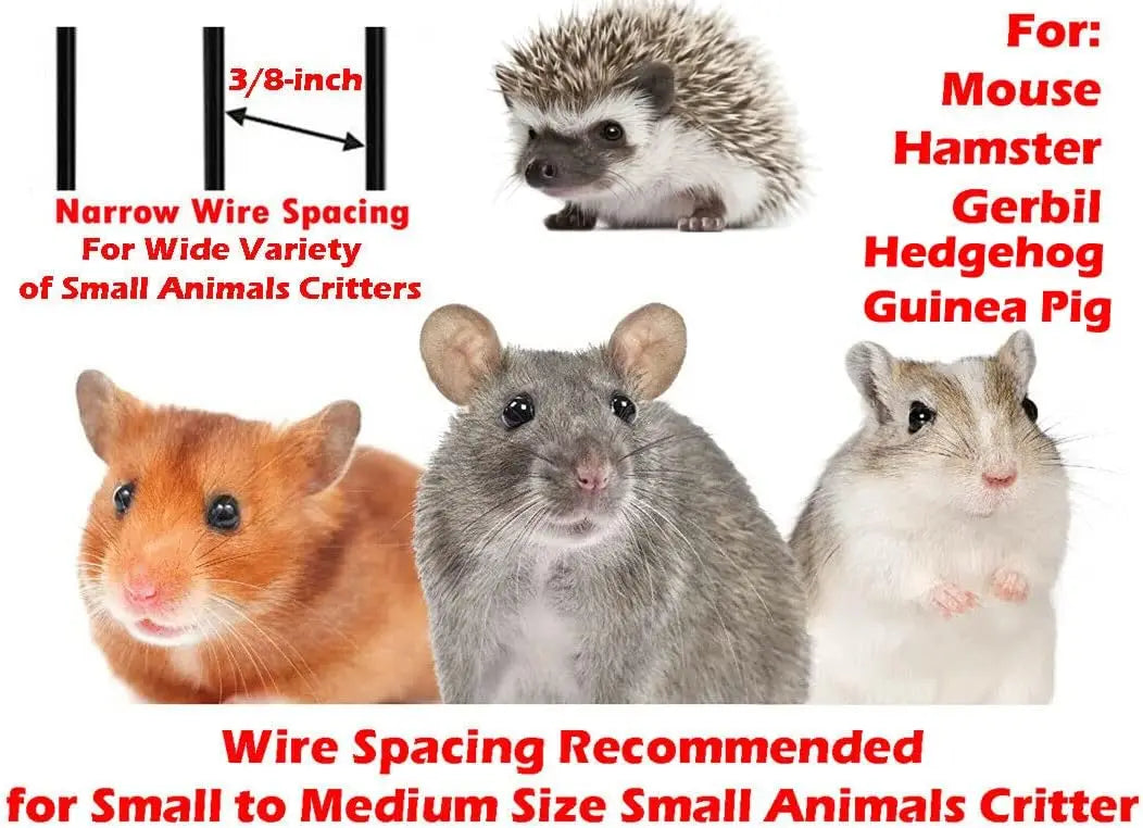 My First Home Large Two-Level Universal Habitat Narrow 3/8-inch Bar Spacing for Exotics Pet Guinea Pig Hedgehog Hamster Gerbil R