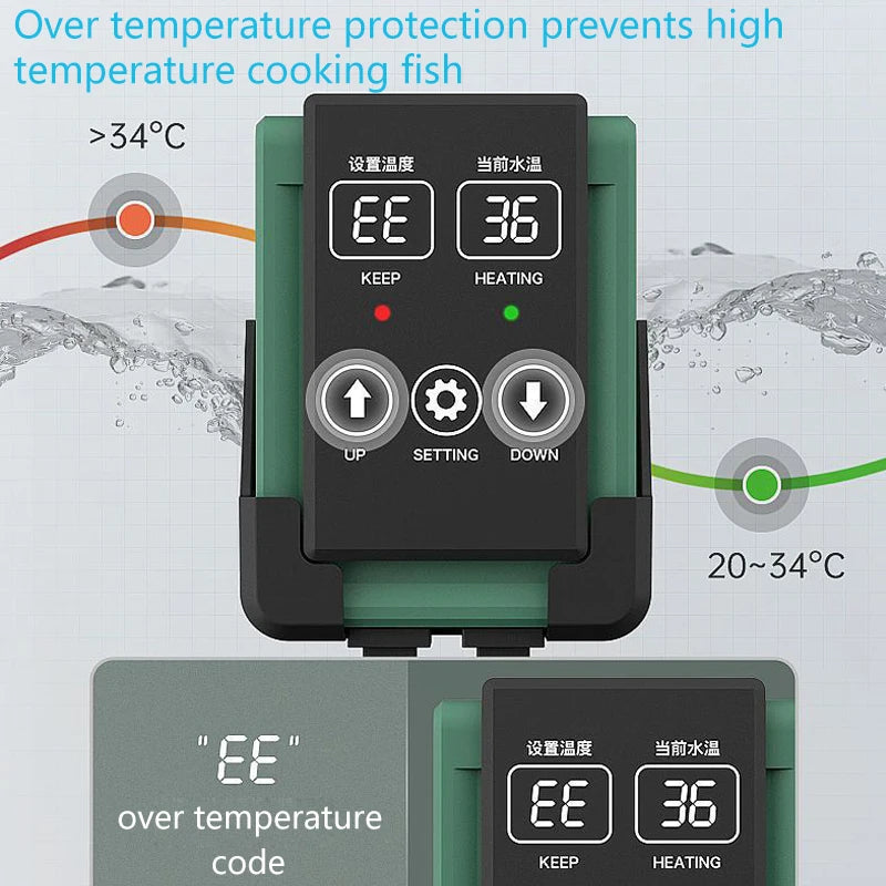Fish Tank Heater External Temperature Control Variable Frequency Energy-Saving Constant Temperature Temperature Control Rod