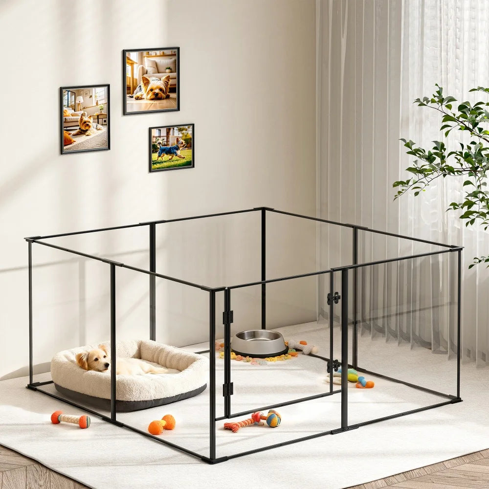 Large Acrylic Dog Playpen Enclosure Indoor Pet Cage Fence Cat Kitten Rabbit Bunny Hedgehog Pet Whelping Box Full Visibility