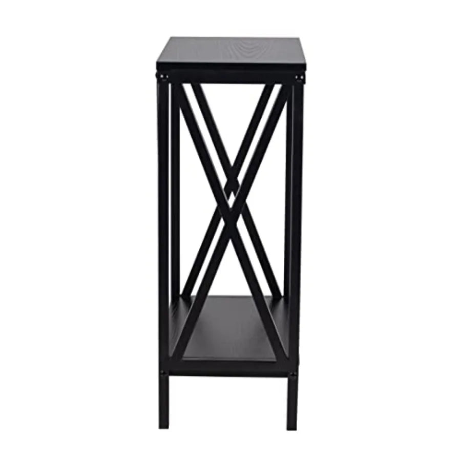 20 Gallon Metal/Wood, Aquarium Stand, Console Table, 24.2" L x 28" W, Black