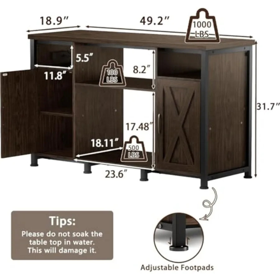 55-90 Gallon Fish Tank Stand with Power Outlets, Aquarium Stand with Cabinet, Heavy Duty Reptile Tank Turtle Terrariums Table f