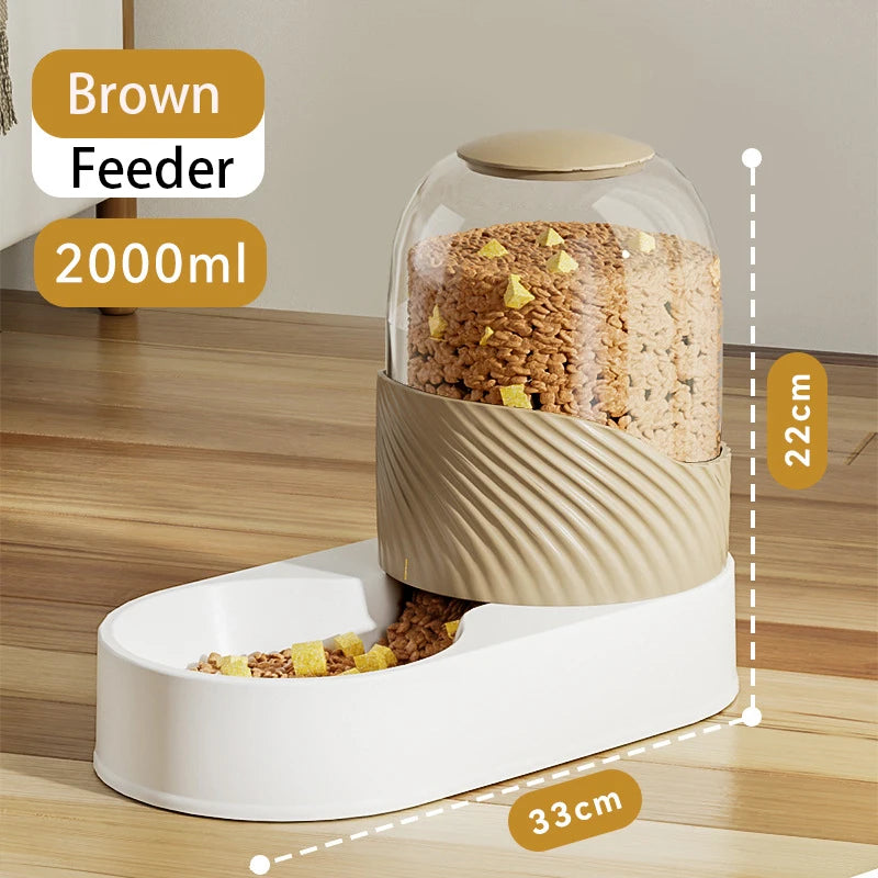 2/3.8L Pet Automatic Feeder Cat Water Dispenser Dog Automatic Feeder Cat Dog Water Dispenser Pet Bowl Combination Pet Supplies